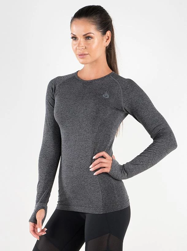 Ryderwear Seamless Long Sleeve - Charcoal Marle 1 Ryderwear Seamless Long Sleeve - Charcoal Marle