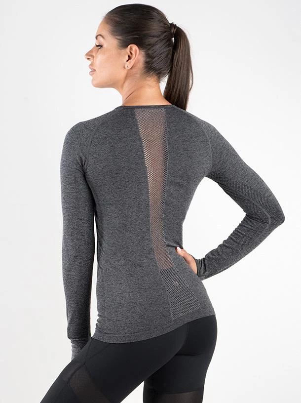 Ryderwear Seamless Long Sleeve - Charcoal Marle 4 Ryderwear Seamless Long Sleeve - Charcoal Marle