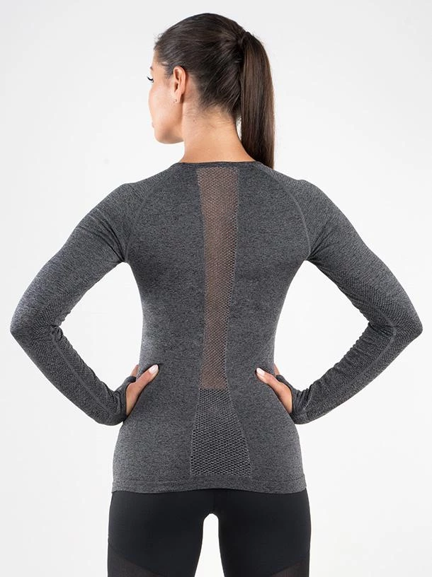 Ryderwear Seamless Long Sleeve - Charcoal Marle 6 Ryderwear Seamless Long Sleeve - Charcoal Marle
