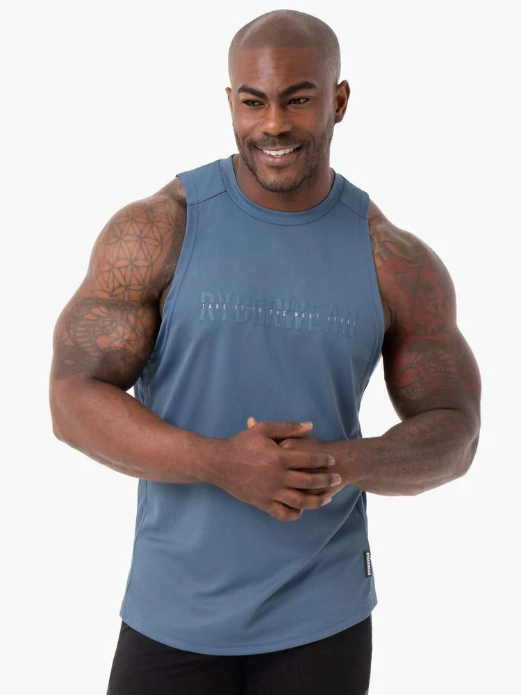 Ryderwear Energy Mesh Baller Tank - Steel Blue 1 Ryderwear Energy Mesh Baller Tank - Steel Blue