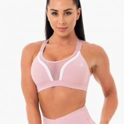 Ryderwear Collide Mesh Contour Sports Bra - Dusty Pink