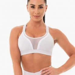 Ryderwear Collide Mesh Contour Sports Bra - Pebble Grey