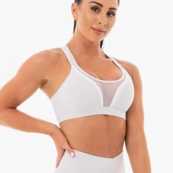 Ryderwear Collide Mesh Contour Sports Bra - Pebble Grey