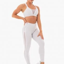 Ryderwear Collide Mesh Contour Sports Bra - Pebble Grey