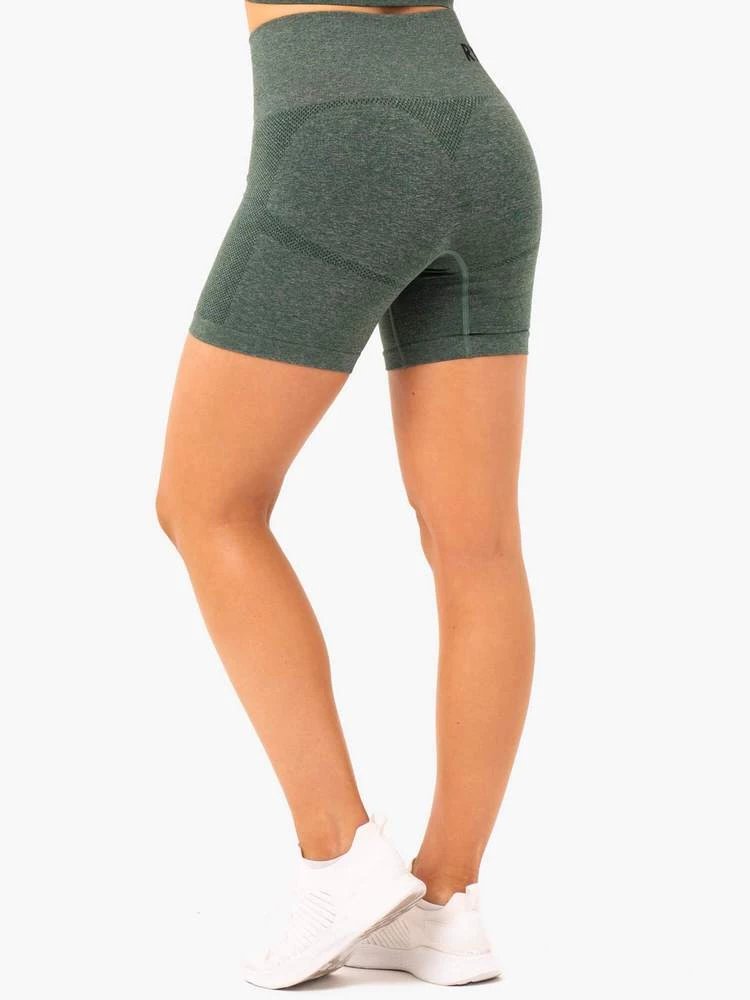 Ryderwear Seamless Staples Shorts - Forest Green Marl 2 Ryderwear Seamless Staples Shorts - Forest Green Marl