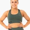 Ryderwear Seamless Staples Sports Bra - Forest Green Marl