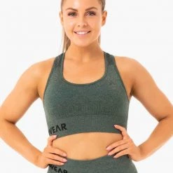 Ryderwear Seamless Staples Sports Bra - Forest Green Marl