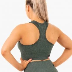 Ryderwear Seamless Staples Sports Bra - Forest Green Marl