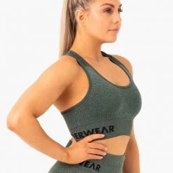 Ryderwear Seamless Staples Sports Bra - Forest Green Marl