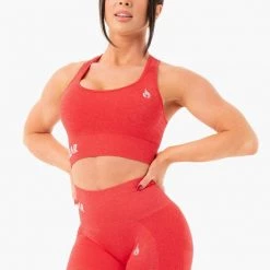 Ryderwear Seamless Staples Sports Bra - Red Marl