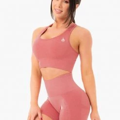 Ryderwear Seamless Staples Sports Bra - Rose Pink Marl