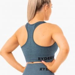 Ryderwear Seamless Staples Sports Bra - Teal Marl