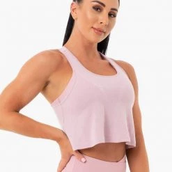 Ryderwear Collide Tied Up Cropped Tank - Dusty Pink