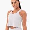 Ryderwear Collide Tied Up Cropped Tank - Pebble Grey