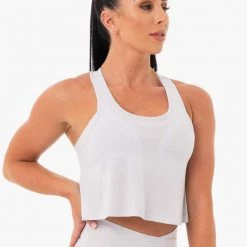 Ryderwear Collide Tied Up Cropped Tank - Pebble Grey