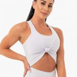 Ryderwear Collide Tied Up Cropped Tank - Pebble Grey
