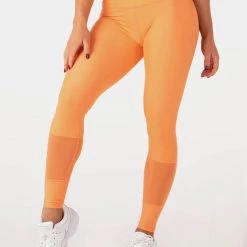 Ryderwear Mesh High Waisted Leggings - Orange 11 Ryderwear Mesh High Waisted Leggings - Orange
