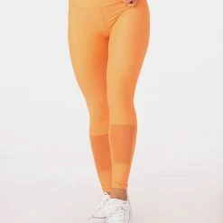 Ryderwear Mesh High Waisted Leggings - Orange 8 Ryderwear Mesh High Waisted Leggings - Orange