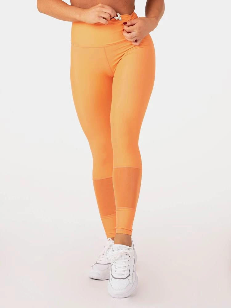 Ryderwear Mesh High Waisted Leggings - Orange 3 Ryderwear Mesh High Waisted Leggings - Orange