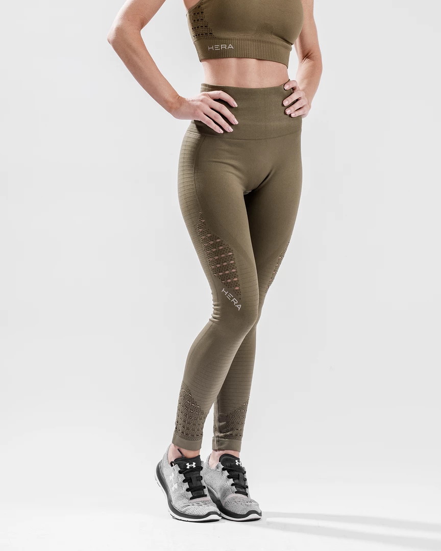 HERA X HERO XO Seamless Leggings - Olive 1 HERA X HERO XO Seamless Leggings - Olive