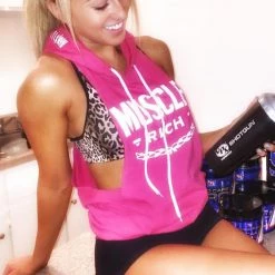 MuscleRich Exclusive Stringer Hoodie - Pink