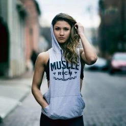 MuscleRich Exclusive Stringer Hoodie - Grey 5 MuscleRich Exclusive Stringer Hoodie - Grey