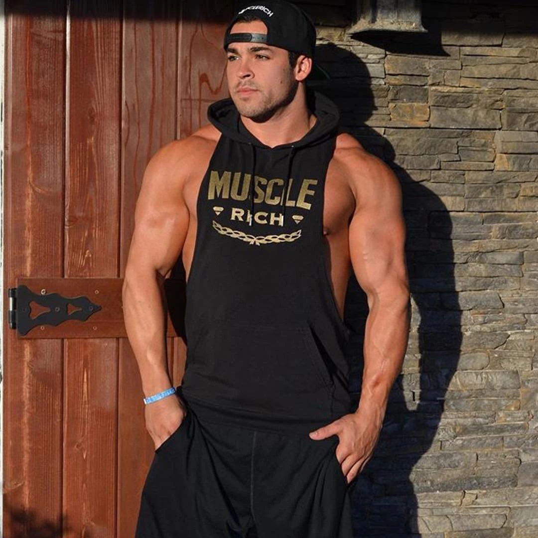 MuscleRich Exclusive Stringer Hoodie - Gold/Black 3 MuscleRich Exclusive Stringer Hoodie - Gold/Black