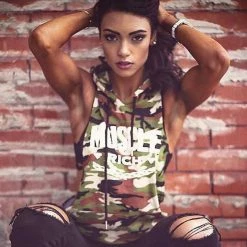 MuscleRich Exclusive Stringer Hoodie - Camo II