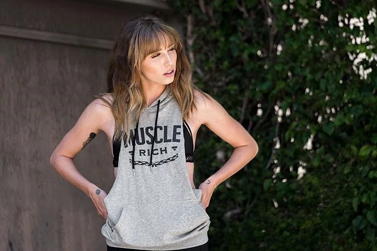 MuscleRich Exclusive Stringer Hoodie - Grey 1 MuscleRich Exclusive Stringer Hoodie - Grey