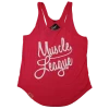 Muscle League Womens Style Tank - Pink/White